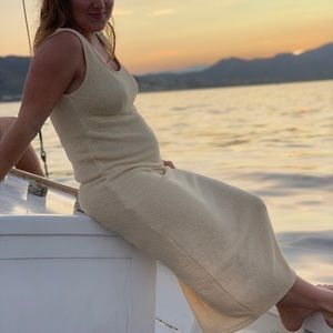 Zara cream fitted dress